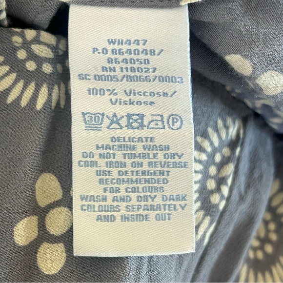 BODEN Floral Printed Long Sleeve Shirt Dress Size 6 L Dusty Blue - Picture 8 of 10